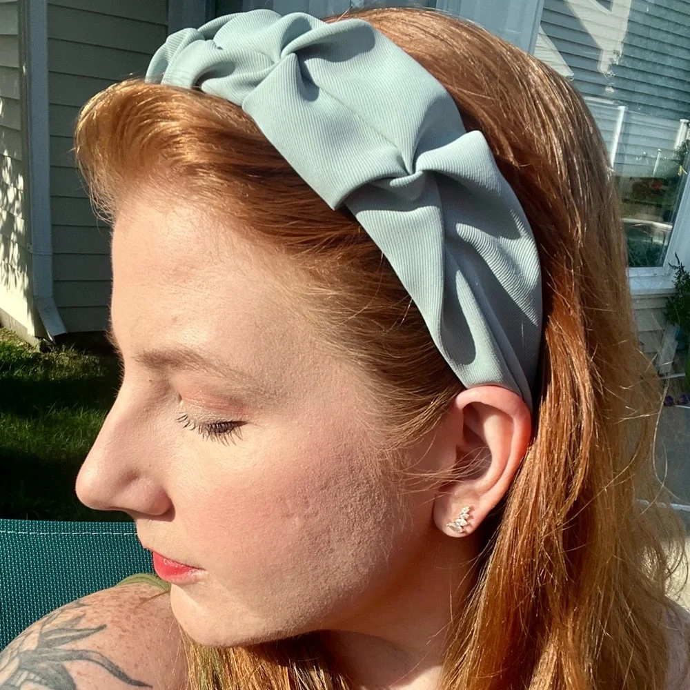 New Chunky Scrunch Headband Baby Blue